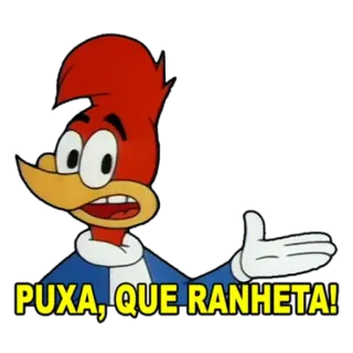 😕 583458a8 Woody Woodpecker PUXA, QUE RANHETA! 만화, 우디 우드페커, 표정, 웃긴 telegram sticker