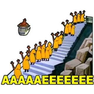 🙌 5f4be165 AAAAAAAAAA 컬트, 계단, 노란색, 의식, 무서운 telegram sticker