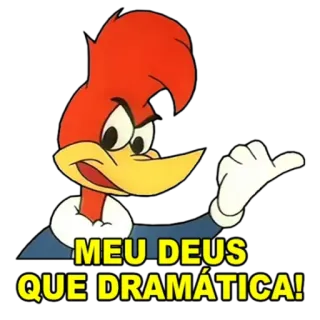 😶 67e6fba5 Woody Woodpecker MEU DEUS QUE DRAMÁTICA! 만화, 극적, 새, 우디 우드페커 telegram sticker