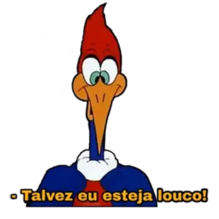 🤪 b504d91d Woody Woodpecker Talvez eu esteja louco! 만화, 우디 우드페커, 딱따구리, 새 telegram sticker