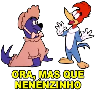 👶 d35afee0 Woody Woodpecker ORA, MAS QUE NENÉNZINHO 만화, 우디 우드페커, 동물, 새, 유머 telegram sticker