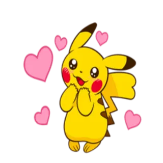 😍 3db5af6c Pikachu Pikachu, Pokemon, anime, heart, love, cute, kawaii whatsapp sticker
