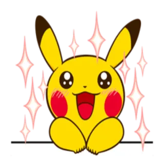 🙂 77ab7d4b Pikachu pokemon, pikachu, sparkly, cute, cartoon whatsapp sticker