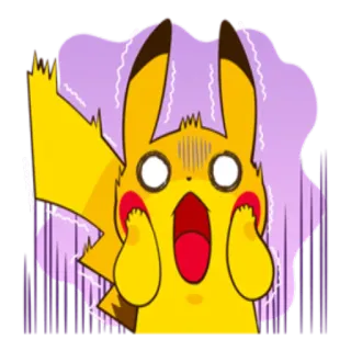 😱 7e9197ea Pikachu Pikachu, Pokemon, cartoon, anime, shocked, surprised, emoticon whatsapp sticker