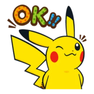 👌 95bdb5c1 Pikachu OK!! pokemon, pikachu, ok, cartoon, cute, anime, yellow whatsapp sticker