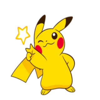 ✌ c6aa8581 Pikachu pokemon, pikachu, cute, cartoon, anime, winking, star whatsapp sticker