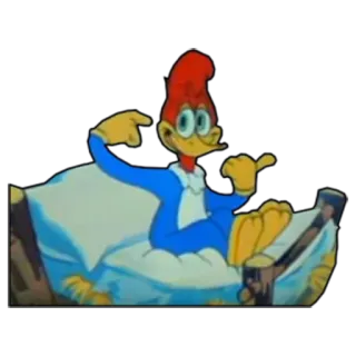 🤪 4f9e6c87 Woody Woodpecker Woody Woodpecker, cartone animato, personaggio, divertente, uccello whatsapp sticker