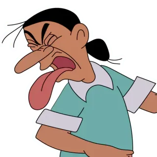 🤮 5384bd13 cartone animato, espressione, divertente, disgusto, faccia, lingua, personaggio whatsapp sticker