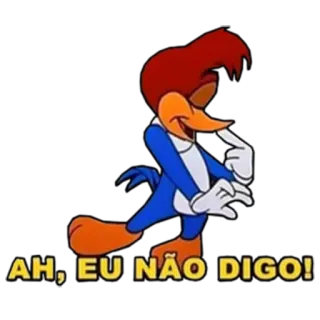 🥰 79550e0e Woody Woodpecker AH, EU NÃO DIGO! woody woodpecker, cartone animato, divertente, uccello, animazione whatsapp sticker