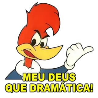 🤨 f7d44248 Woody Woodpecker MEU DEUS QUE DRAMÁTICA! Cartone animato, Woody Woodpecker, Drammatico, Divertente, Adesivo whatsapp sticker
