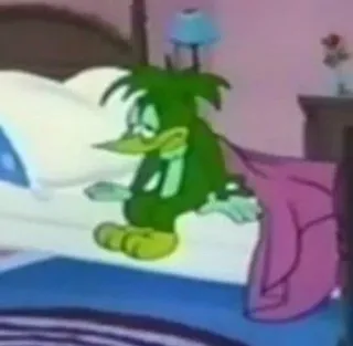 🤢 24898461 Cartoon, Ente, Traurig, Grün, Figur telegram sticker