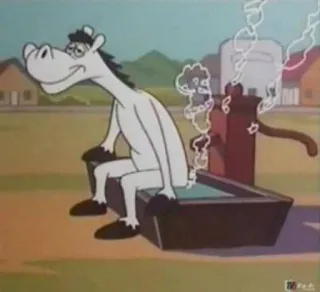 😪 7fcc0ac1 Cartoon, Pferd, Wasser, Tier telegram sticker