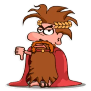 👎 f01dc3f5 cartone animato, personaggio, pollice verso, non mi piace, Antica Roma, toga telegram sticker