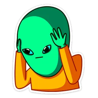 😱 c0727b45 alien, cartoon, green, extraterrestrial, illustration, funny, cute whatsapp sticker