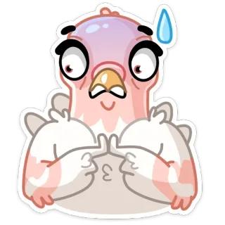 😓 0c9ebb82 鸟, 鸽子, 动物, 卡通, 搞笑 telegram sticker