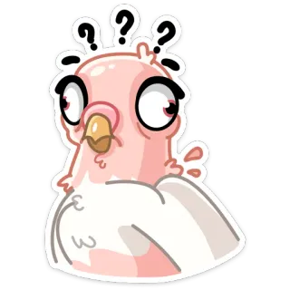 🤔 27e726da 鸟, 凤头鹦鹉, 问号, 困惑, 贴纸, 动物 telegram sticker