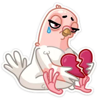 💔 2ff4801d 鸟, 鸽子, 伤心, 心碎, 破碎的心, 哭泣 telegram sticker