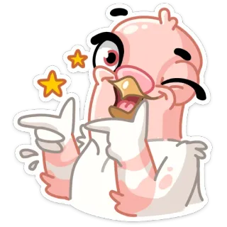 😉 7dcf470d 卡通, 角色, 星星, 指着, 幽默, 庆祝 telegram sticker