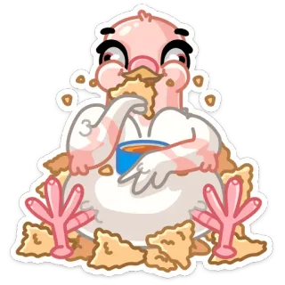 🍪 7ed7070b 鸟, 吃, 卡通, 贴纸, 零食, 搞笑 telegram sticker