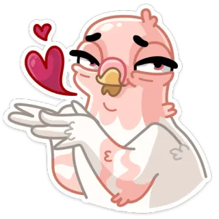 😘 8607f96b 鸟, 爱, 心, 可爱, 深情, 亲亲 telegram sticker