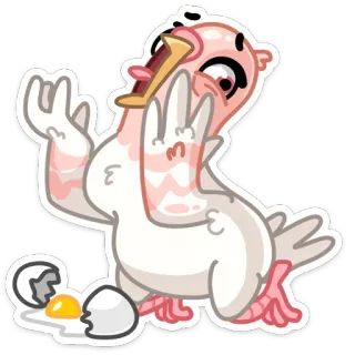 😫 e434e1b9 鸟, 卡通, 蛋, 冒犯手势 telegram sticker