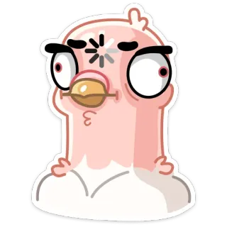 🤔 ea3444d5 贴纸, 卡通, 生气, 傻, 角色, 表情 telegram sticker