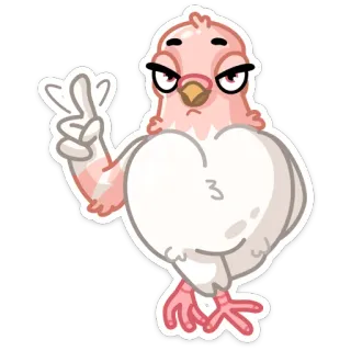 ✌️ ea408d33 鸟, 鸽子, 生气, 卡通, 贴纸 telegram sticker