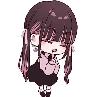 😖 cd11664f 애니메이션, 만화, 귀여운, 소녀, 카와이, 치비 telegram sticker