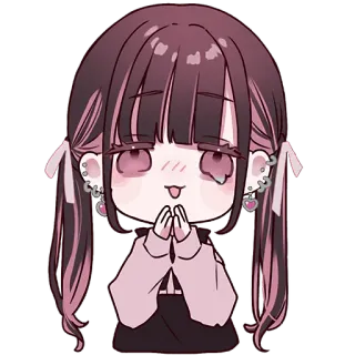 🥹 de9d66a1 애니메이션, 귀여운, 여자, 치비, 만화, 캐릭터, 카와이 telegram sticker