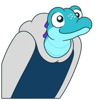 😃 150b99af Cartoon, Dier, Hagedis, Amfibie, Schattig, Blauw telegram sticker