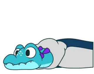 😐 1d771856 cartoon, krokodil, reptiel, grappig, animatie, blauw telegram sticker