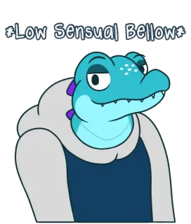 😏 579bddbf Low Sensual Bellow alligator, cartoon, sensueel, brullen, dier, personage telegram sticker