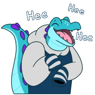 😂 87c25ce0 Hee Hee Hee alligator, cartoon, dier, krokodil, lachen, vrolijk telegram sticker