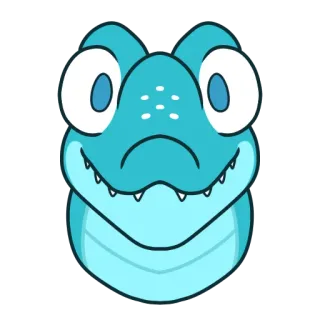 🌝 9997c65c kikker, reptiel, cartoon, dier, gezicht, schattig, sticker telegram sticker