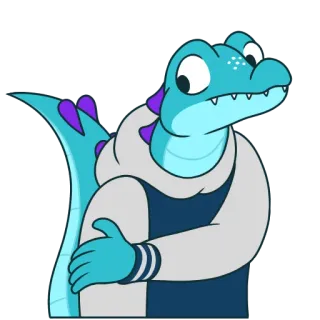 😐 acdee0f0 Cartoon, Alligator, Reptiel, Dier, Personage, Vriendelijk, Schattig telegram sticker