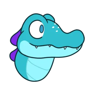 🌜 bb28be5e krokodil, alligator, cartoon, dier, reptiel, illustratie telegram sticker