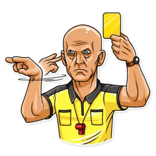👀 b1c5d1ca trọng tài, thẻ vàng, bóng đá, thể thao, bóng đá, phạt đền, cảnh cáo telegram sticker