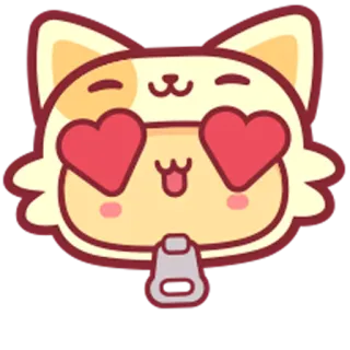 😍 8085732c kot, oczy w serca, słodkie, naklejka, miłość, zwierzę, kreskówka telegram sticker