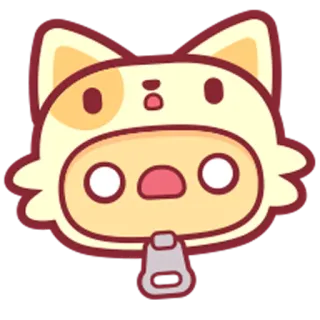 😮 b234d145 naklejka, kreskówka, zwierzę, zamek błyskawiczny, słodki telegram sticker