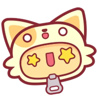 ⭐️ e7306754 kot, zamek błyskawiczny, gwiazdy, słodkie, kreskówka telegram sticker