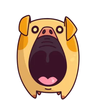 😱 12192313 maiale, cartone animato, animale, bocca aperta, sbadiglio, carino telegram sticker