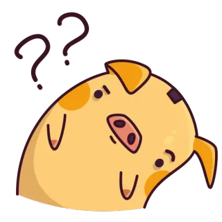 🤔 a55614ba maiale, animale, cartone animato, domanda, confuso, adesivo telegram sticker