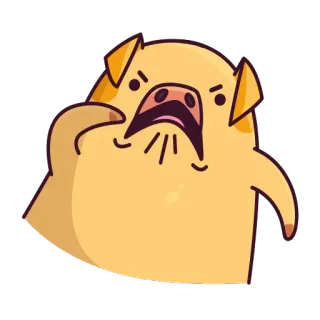 😠 fc809d14 animale, maiale, rabbia, cartone animato, illustrazione, carino telegram sticker