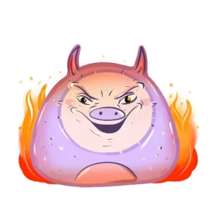 🥰 b3157f54 สติกเกอร์, การ์ตูน, โกรธ, ปีศาจ, ตัวละคร, ปีศาจ telegram sticker