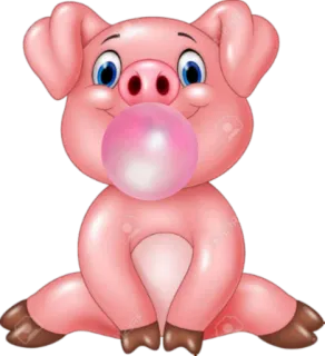 🐷 6b544af5 豚, 動物, バブルガム, 漫画, かわいい, ピンク, ステッカー telegram sticker