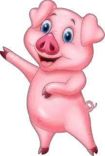 🐷 825fa813 豚, マンガ, 動物, ピンク, かわいい, 農場 telegram sticker