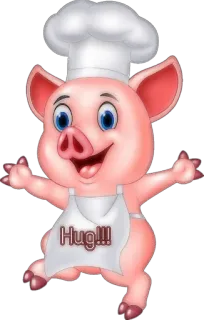 🐷 bc0336f1 Hug!!! 豚, ハグ, シェフ, 漫画 telegram sticker