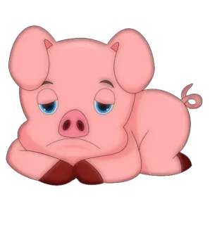 🐷 e4b88d0d 豚, 漫画, 動物, 悲しい, 可愛い telegram sticker