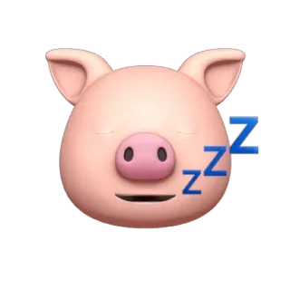 🐷 7334ab9e zzz babi, tidur, emoji, binatang, lelah, kartun, istirahat whatsapp sticker