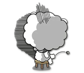 😒 68204955 卡通, 生气, 云, 沮丧, 坐着, 悲伤 telegram sticker